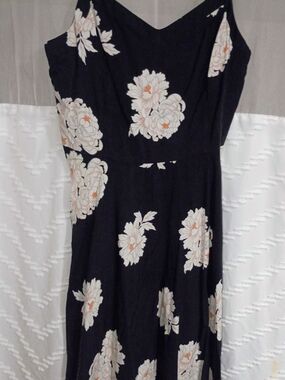 Old Navy Black Mini Dress with White Floral Print